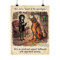"Emotional Support Hellhound" Funny Goth Matte Poster - Spooky Pet Art & Cozy Chaos Decor