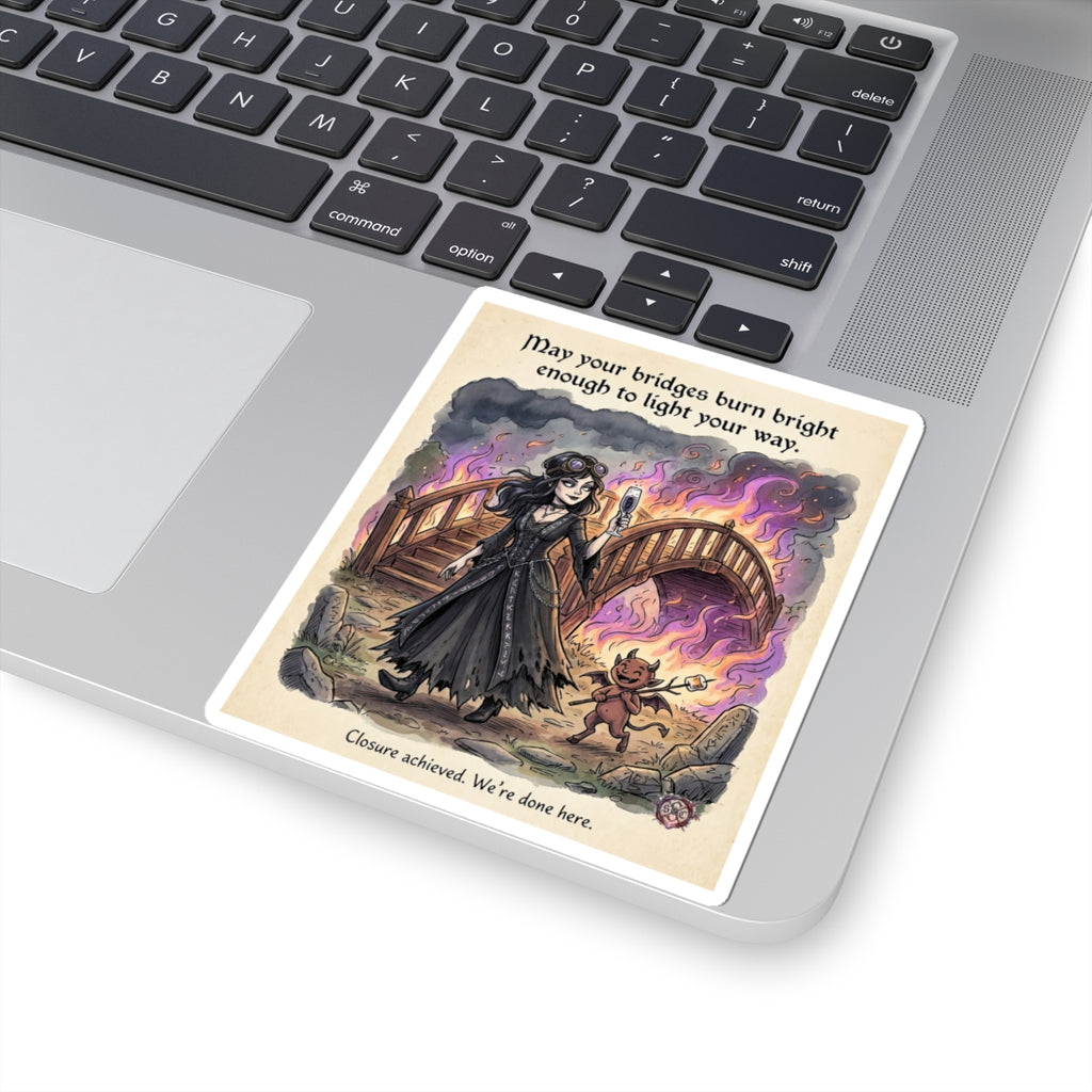 "Light Your Way" Funny Goth Sticker - Breakup Humor Vinyl Decal & Empowerment Gift