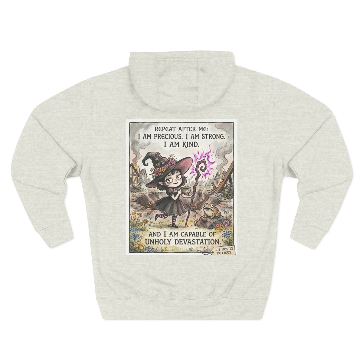 Empowerment Goth "I Am Precious" Fleece Hoodie - Premium Plush Blend & Adjustable Hood