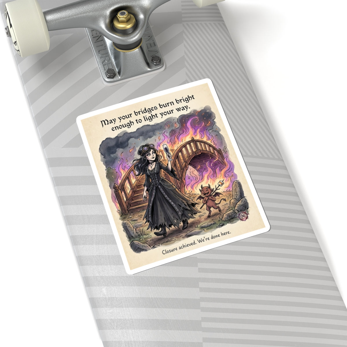 "Light Your Way" Funny Goth Sticker - Breakup Humor Vinyl Decal & Empowerment Gift