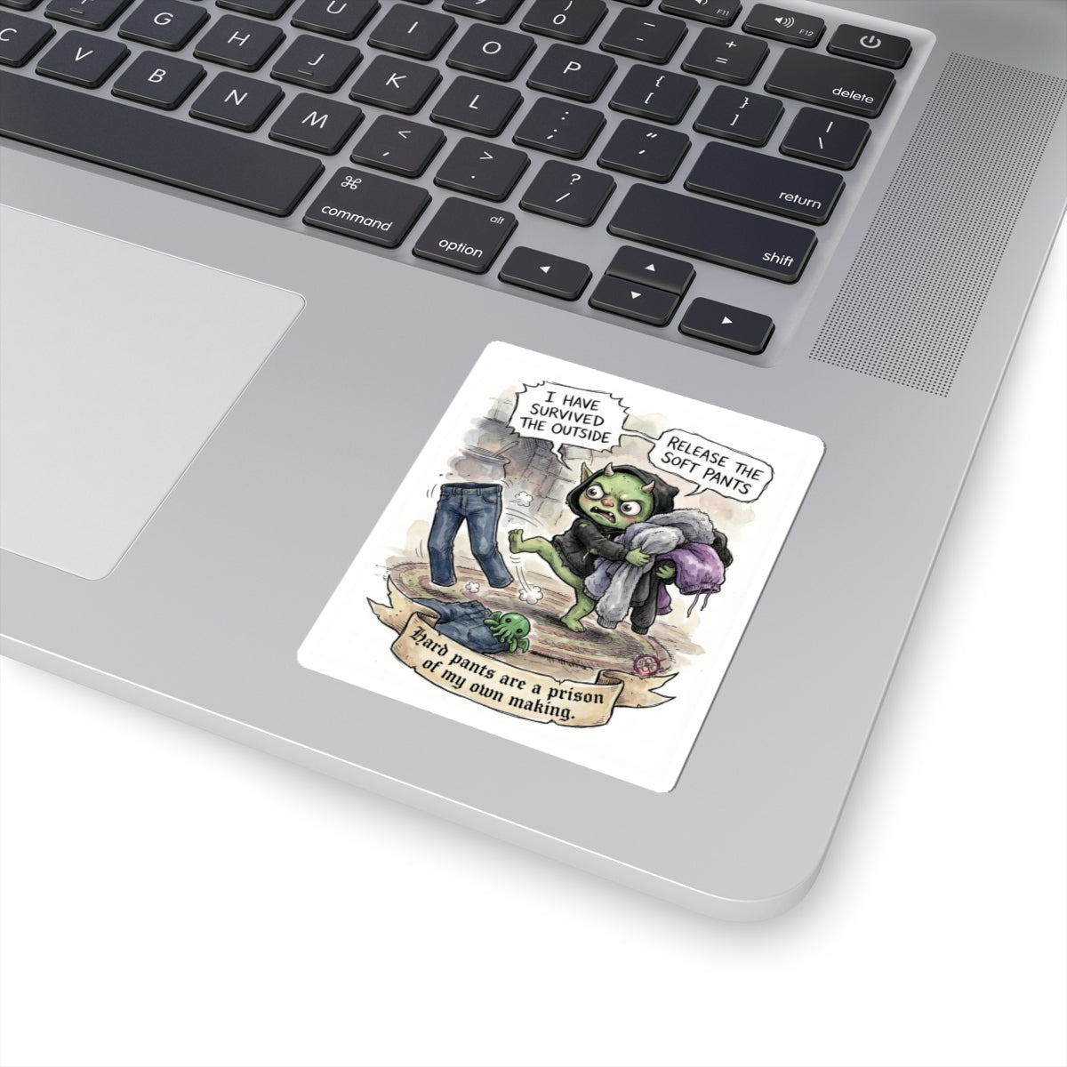 "Soft Pants" Funny Gothic Sticker - Dark Humor Vinyl Decal & Witchy Gift