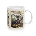 "Protect Your Peace" Mug - Funny Dragon Coffee Cup for Goth Aesthetic & Dark Humor Lovers