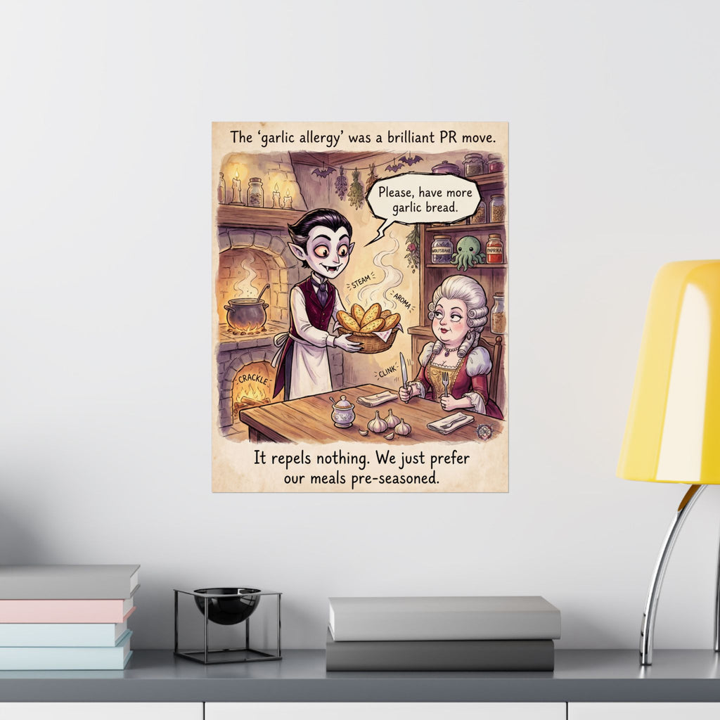 Funny Vampire Kitchen Poster - Dark Humor Home Decor & Archival Quality Print