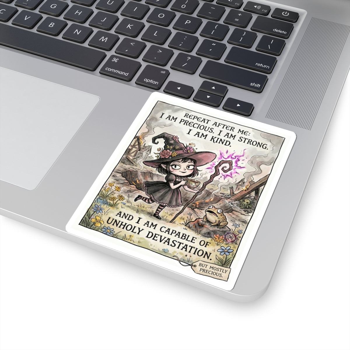 "I Am Precious" Funny Witch Sticker - Self Affirmation Vinyl Decal & Empowerment Gift