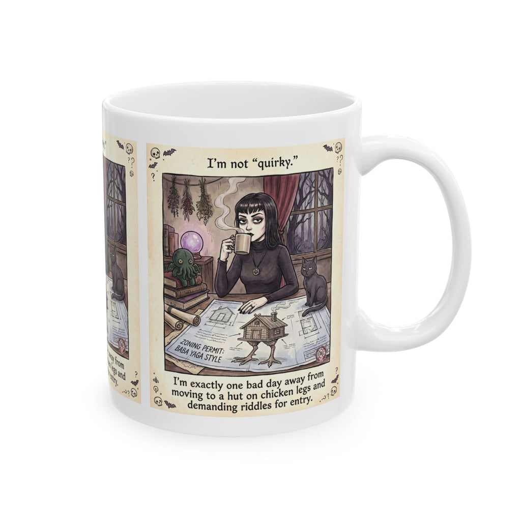 "Baba Yaga Life Plan" Funny Witch Mug - Slavic Folklore Art & Introvert Gift