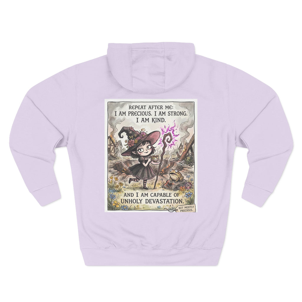 Empowerment Goth "I Am Precious" Fleece Hoodie - Premium Plush Blend & Adjustable Hood