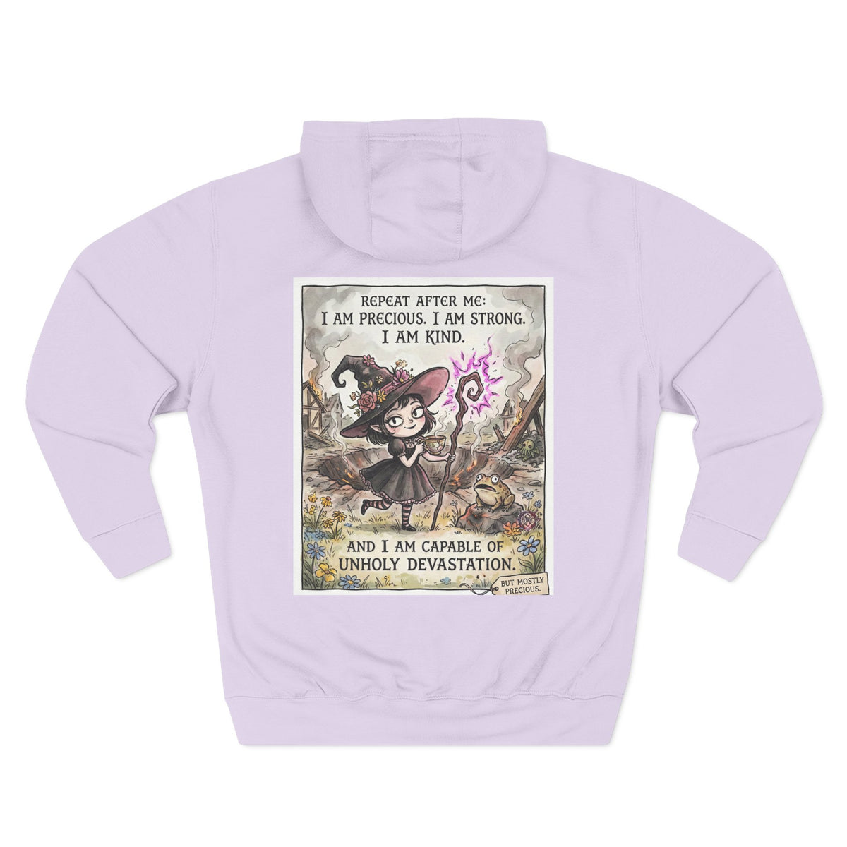 Empowerment Goth "I Am Precious" Fleece Hoodie - Premium Plush Blend & Adjustable Hood