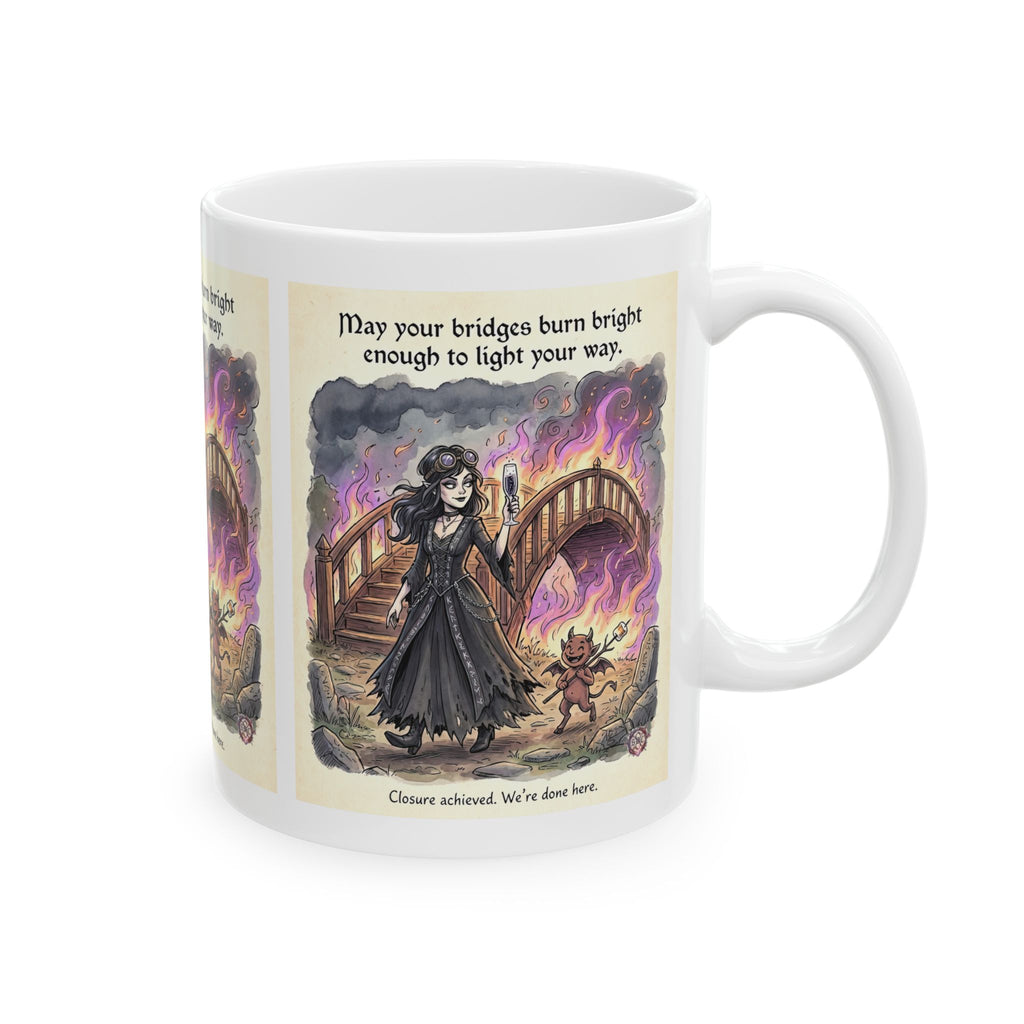 "Light Your Way" Mug - Witchy Decor & Gothic Burning Bridges Coffee Cup