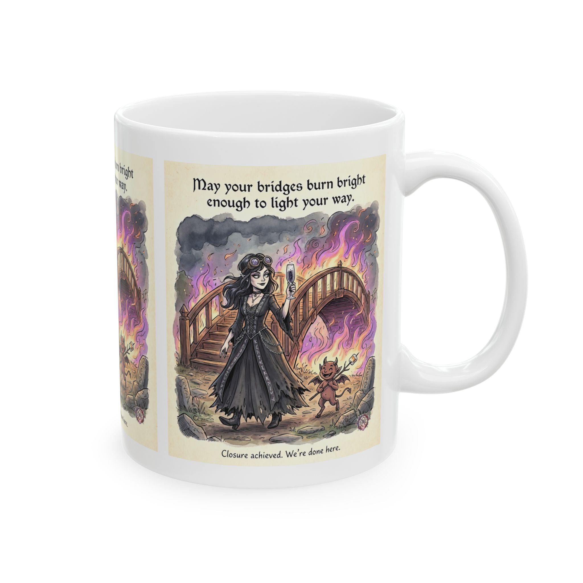 "Light Your Way" Mug - Witchy Decor & Gothic Burning Bridges Coffee Cup