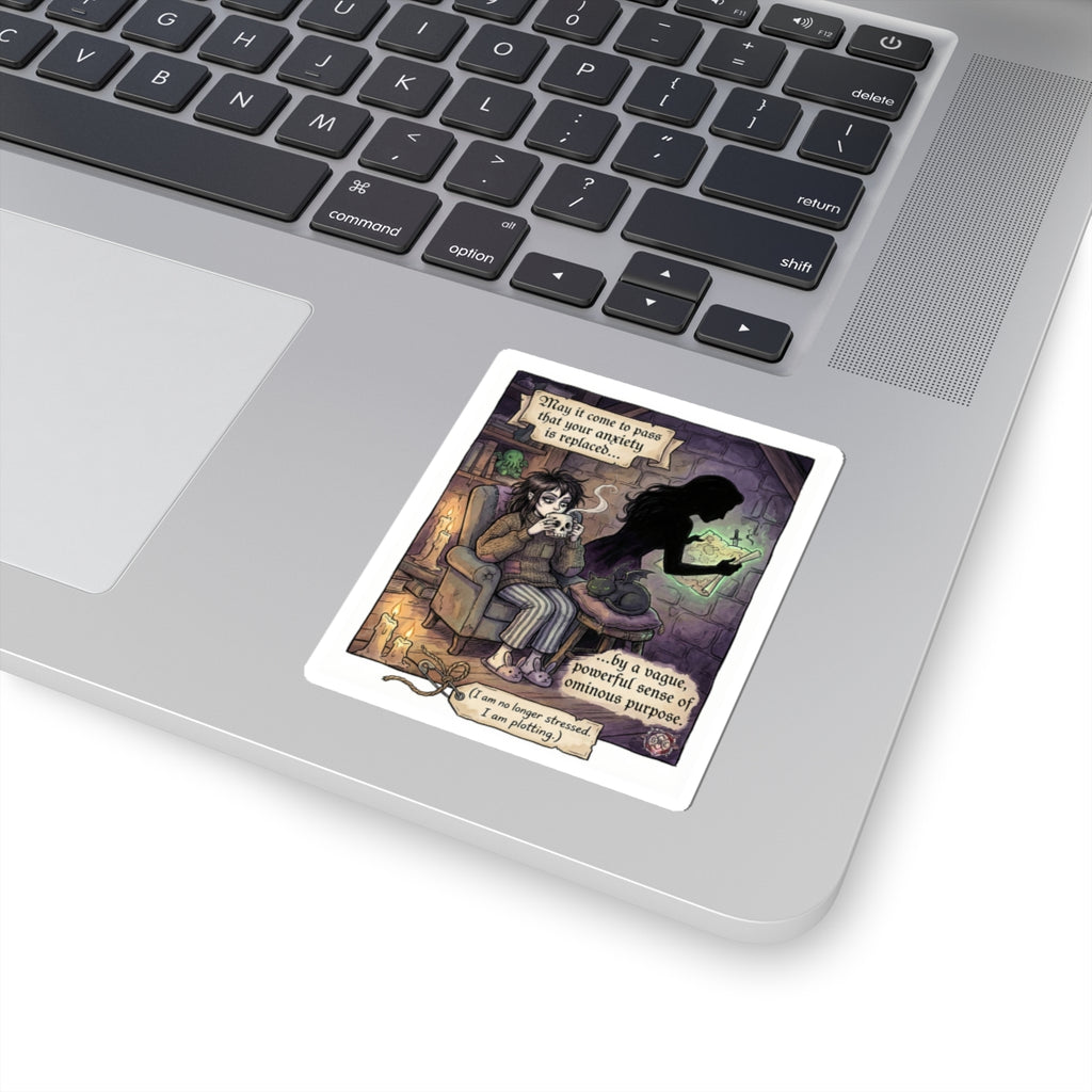 "Ominous Purpose" Funny Mental Health Sticker - Anxiety Relief Vinyl Decal & Villain Era Gift