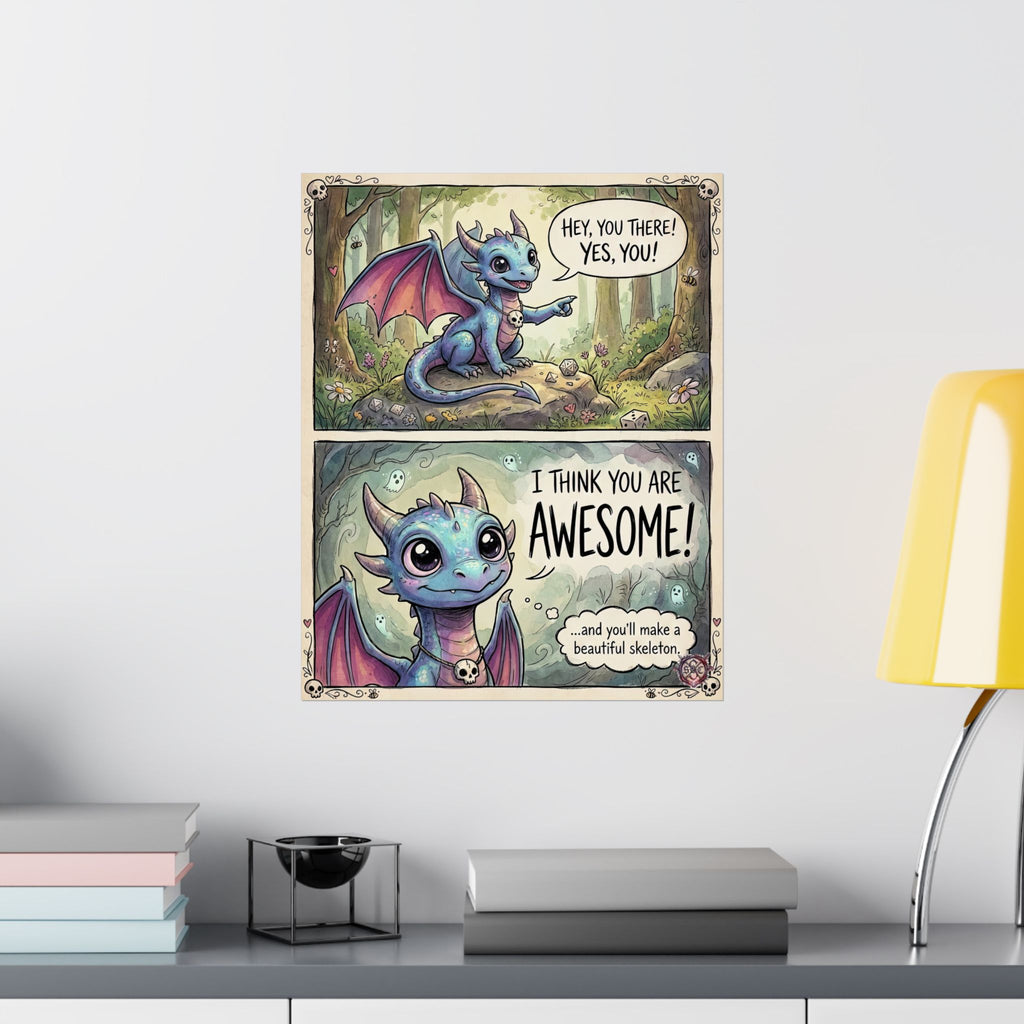 "Beautiful Skeleton" Witchy Matte Paper Poster for Dark Humor Home Decor