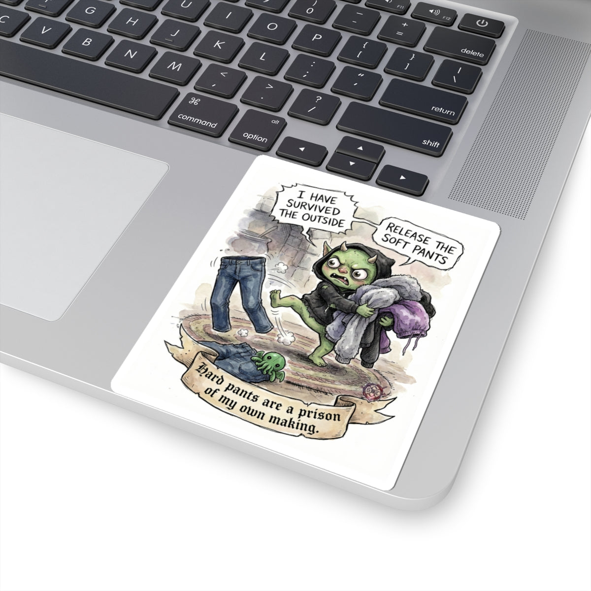 "Soft Pants" Funny Gothic Sticker - Dark Humor Vinyl Decal & Witchy Gift