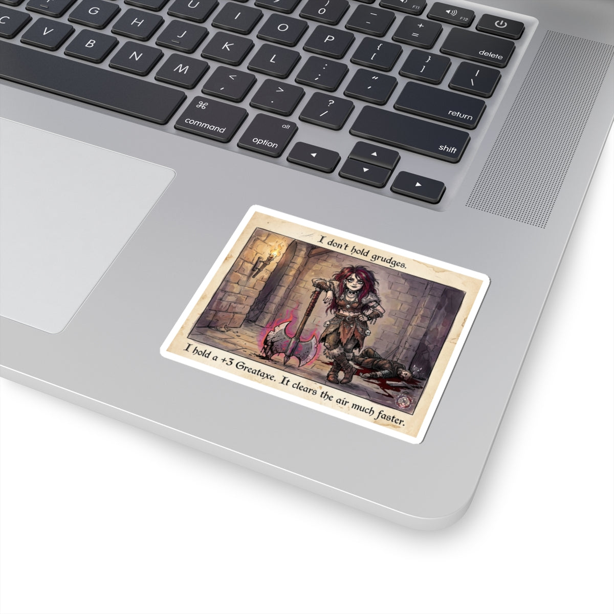 "I Don't Hold Grudges" FunnyGoth Sticker - RPG Humor Vinyl Decal & Barbarian Gift