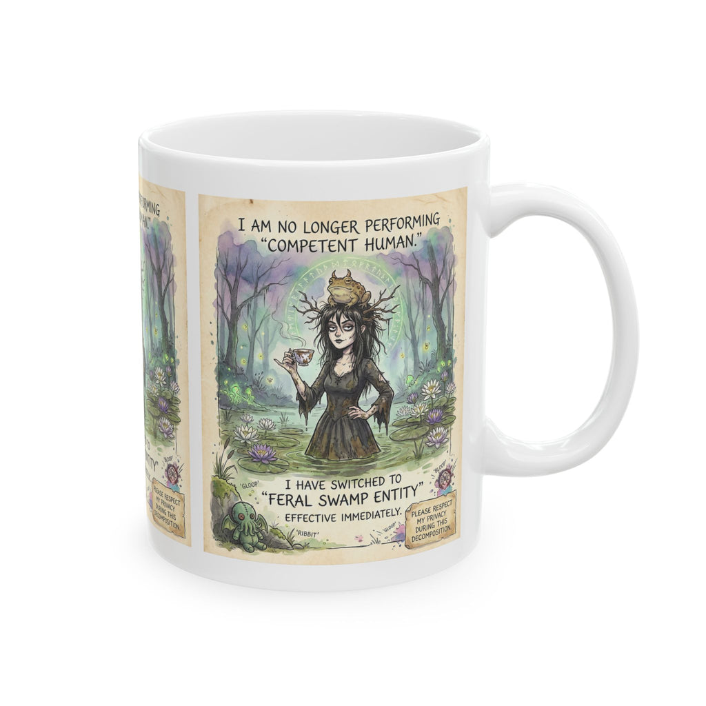 "Feral Swamp Entity" Mug - Funny Goth Witch Mug & Toad Art