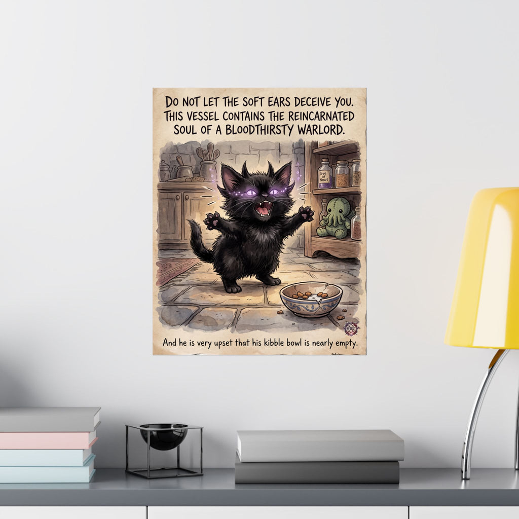 Funny "Bloodthirsty Warlord" Matte Poster - Dark Humor Home Decor & Archival Quality Print