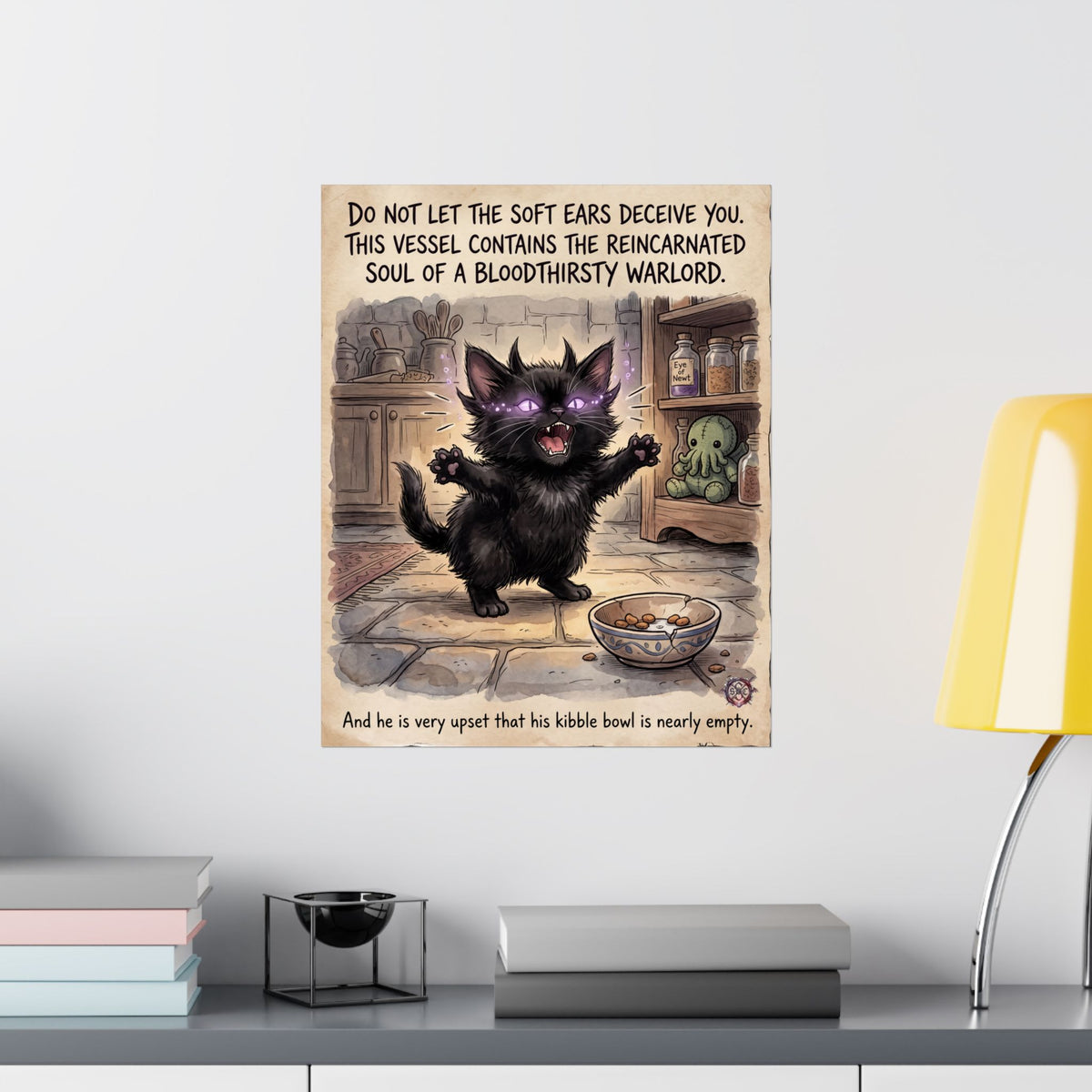 Funny "Bloodthirsty Warlord" Matte Poster - Dark Humor Home Decor & Archival Quality Print