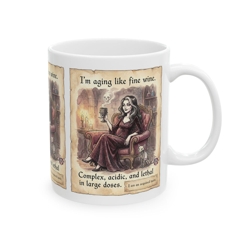 "Aging Like Fine Wine" Mug - Funny Goth Aesthetic Witchy Coffee Cup