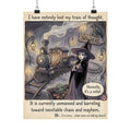 "Lost My Train of Thought" Funny Witch Matte Poster - ADHD Humor & Dark Decor