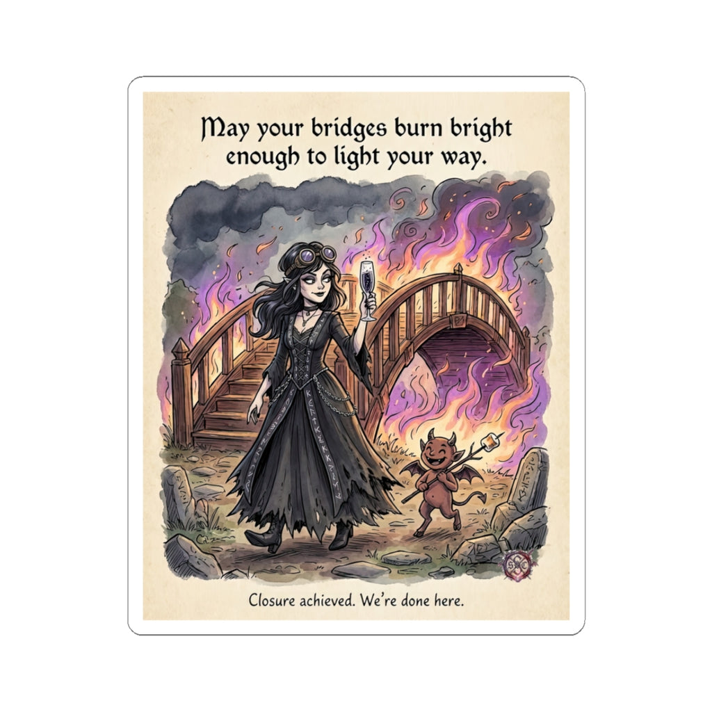 "Light Your Way" Funny Goth Sticker - Breakup Humor Vinyl Decal & Empowerment Gift
