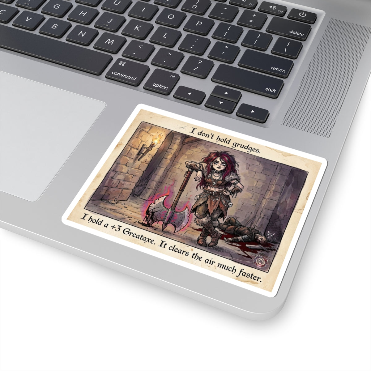 "I Don't Hold Grudges" FunnyGoth Sticker - RPG Humor Vinyl Decal & Barbarian Gift