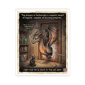 "Majestically Stuck" Funny Dragon Sticker - Fantasy Humor Vinyl Decal & Fantasy Gift