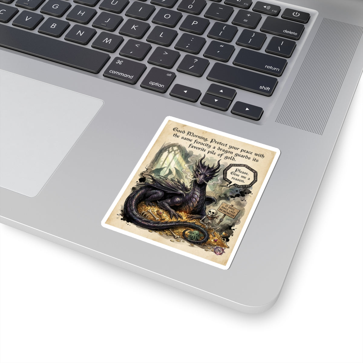"Protect Your Peace" Funny Dragon Sticker - Self Care Vinyl Decal & Mental Health Gift