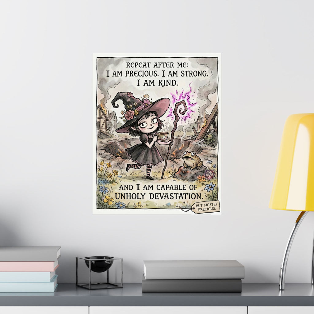 "I Am Precious" Funny Witch Matte Poster - Empowerment Wall Art & Goth Decor