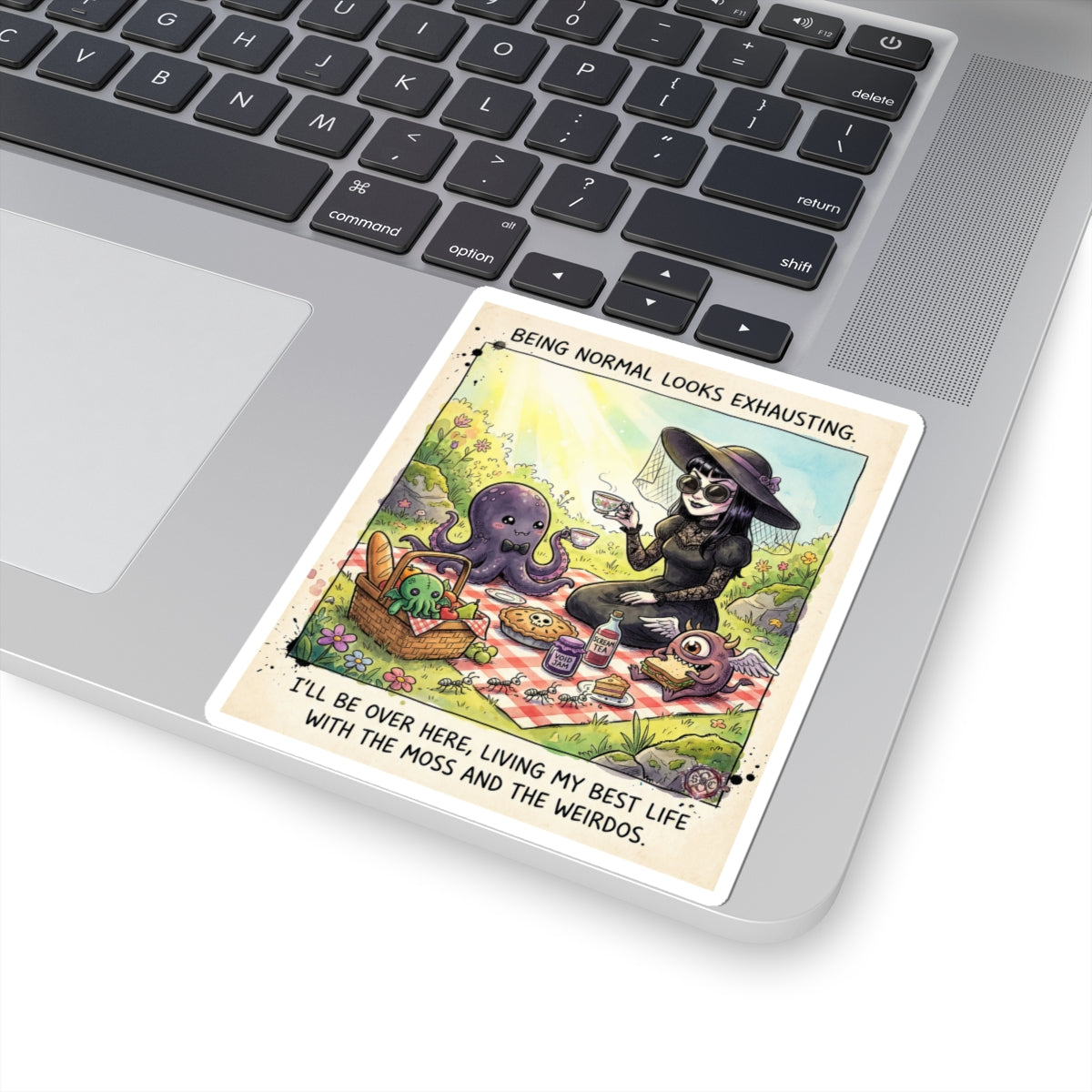 "Weirdos and Moss" Funny Goth Sticker - Cottagegoth Vinyl Decal & Introvert Gift