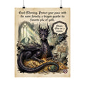 "Protect Your Peace" Dragon Matte Paper Poster for Witchy Home Decor