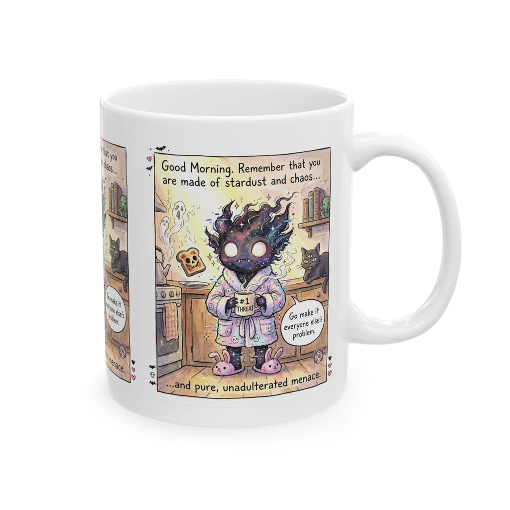 "Stardust & Chaos" Mug — Ceramic Cup for Goth Aesthetics and Empowerment