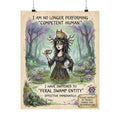 "Feral Swamp Entity" Witchy Matte Paper Poster for Dark Humor Home Decor