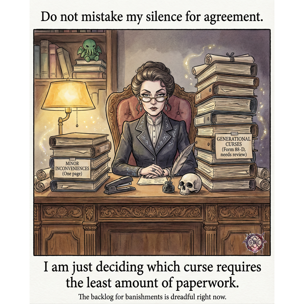 "Least Amount of Paperwork" Funny Office Mug - Dark Academia & Corporate Goth Gift
