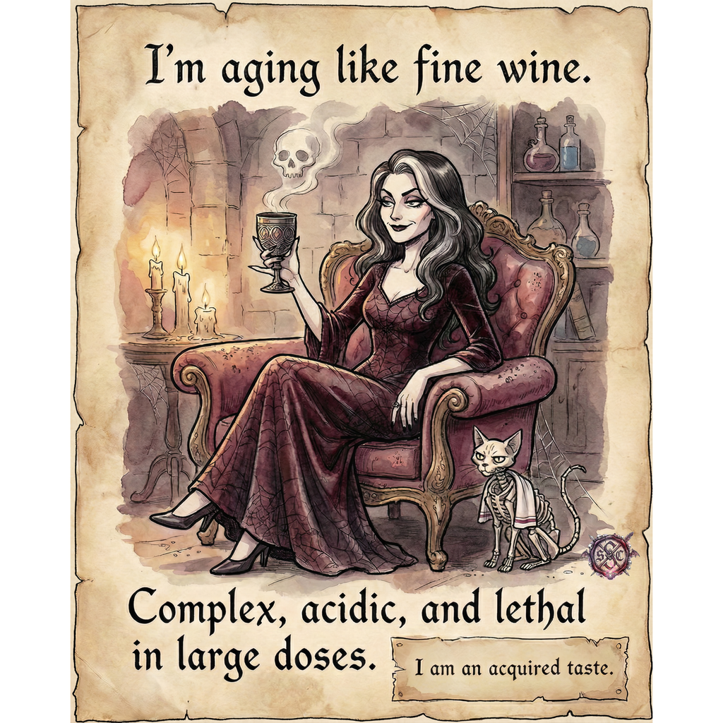 "Aging Like Fine Wine" Mug - Funny Goth Aesthetic Witchy Coffee Cup