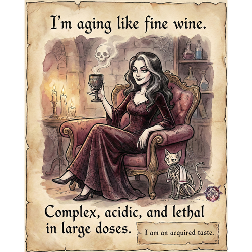 "Aging Like Fine Wine" Mug - Funny Goth Aesthetic Witchy Coffee Cup