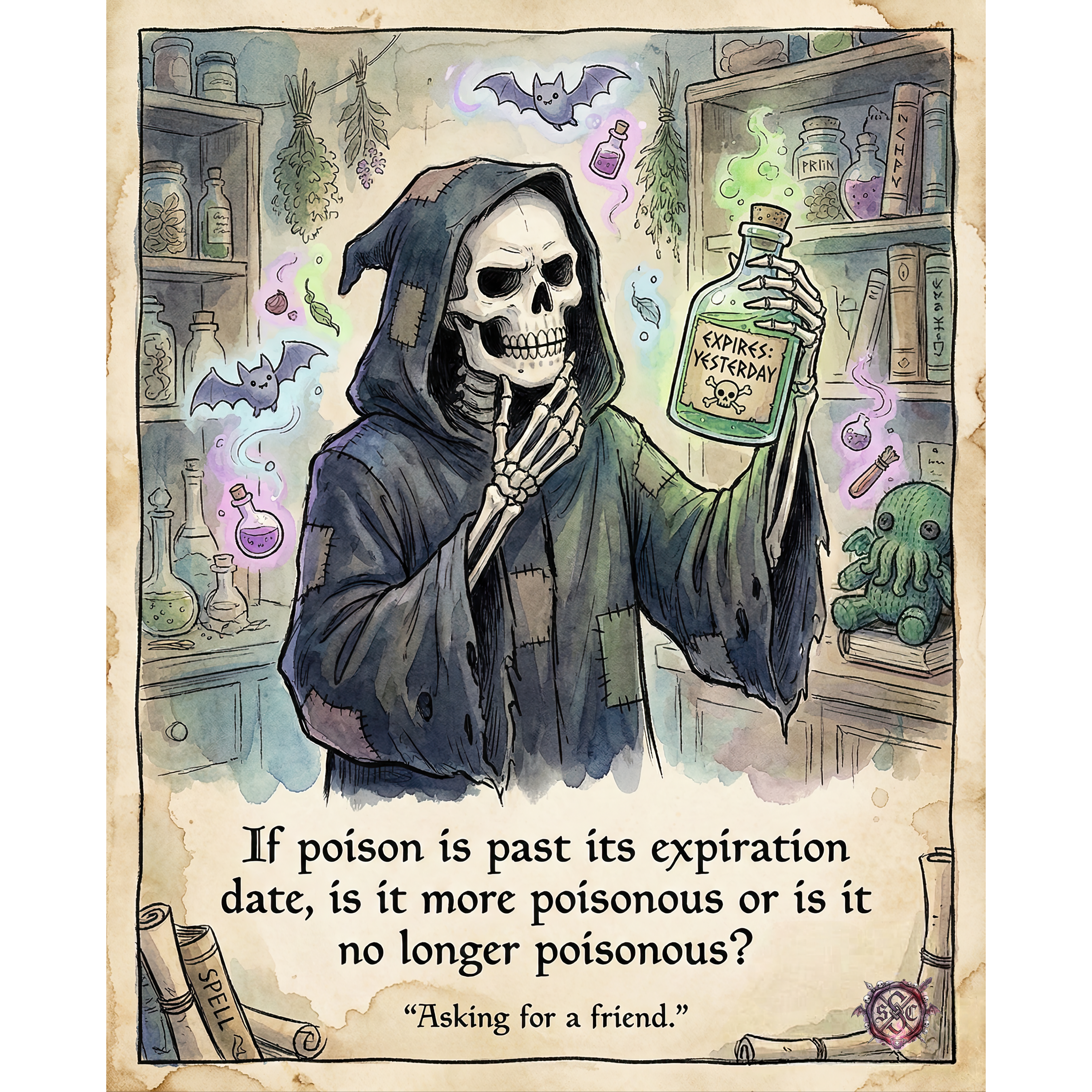 "Expired Poison" Mug - Funny Goth Aesthetic Coffee Cup & Whimsical Witchy Kitchen Decor