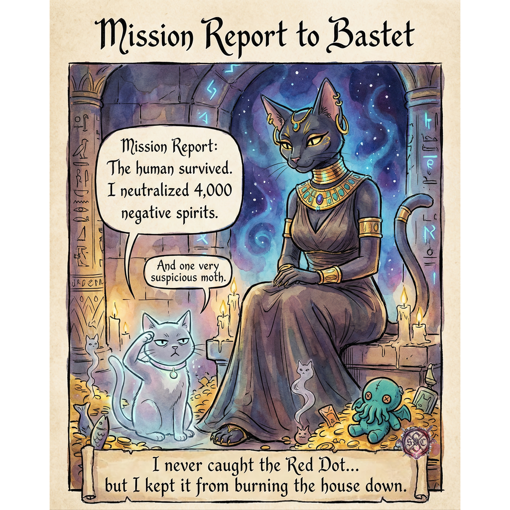 "Report to Bastet" Mug - Funny Witchy Cat Goddess Cup & Egyptian Mythology Gift