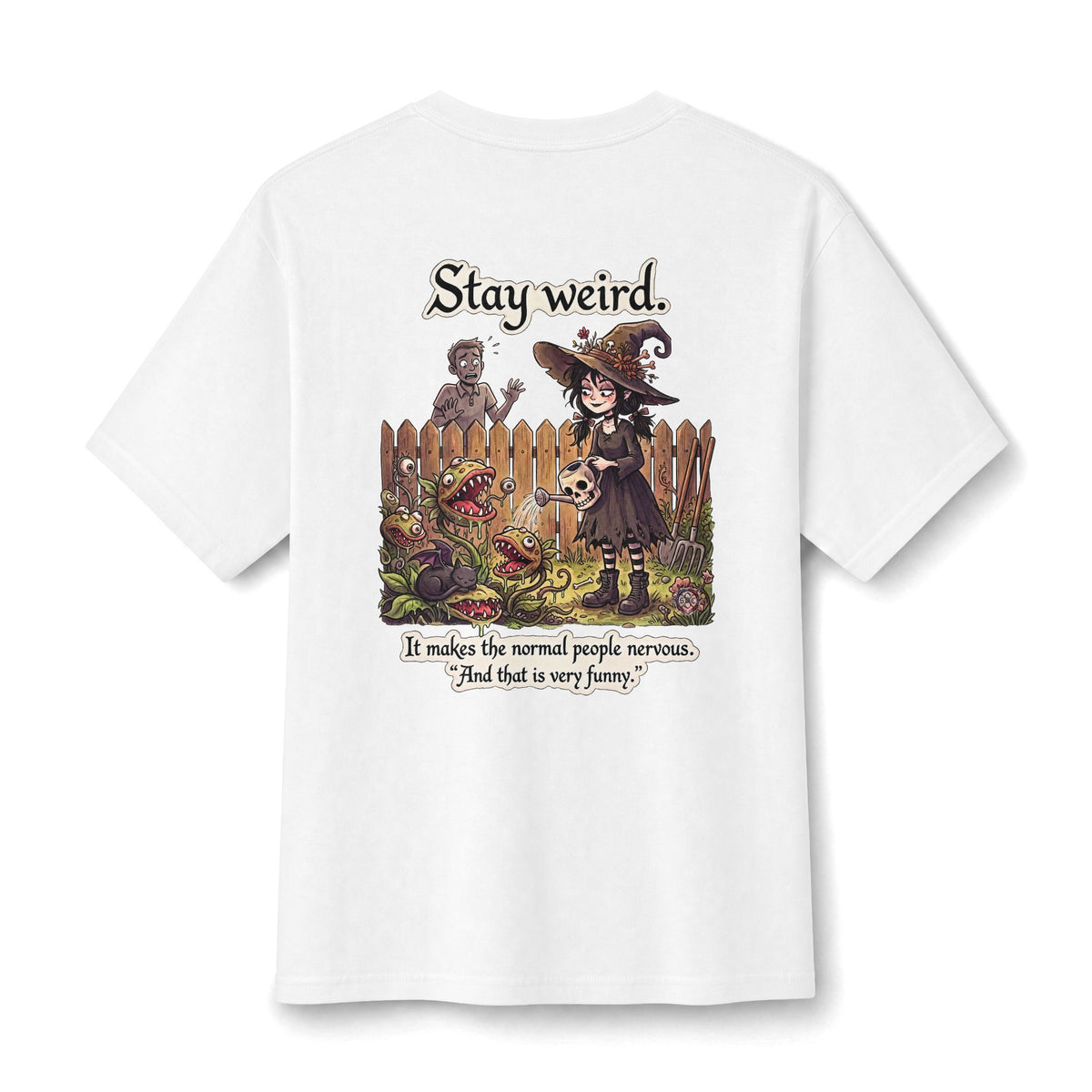 Funny "Stay Weird" Witch T-Shirt - Dark Humor Graphic Tee & Cozy Alternative Apparel