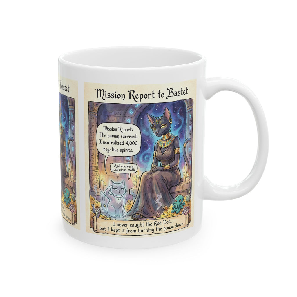 "Report to Bastet" Mug - Funny Witchy Cat Goddess Cup & Egyptian Mythology Gift