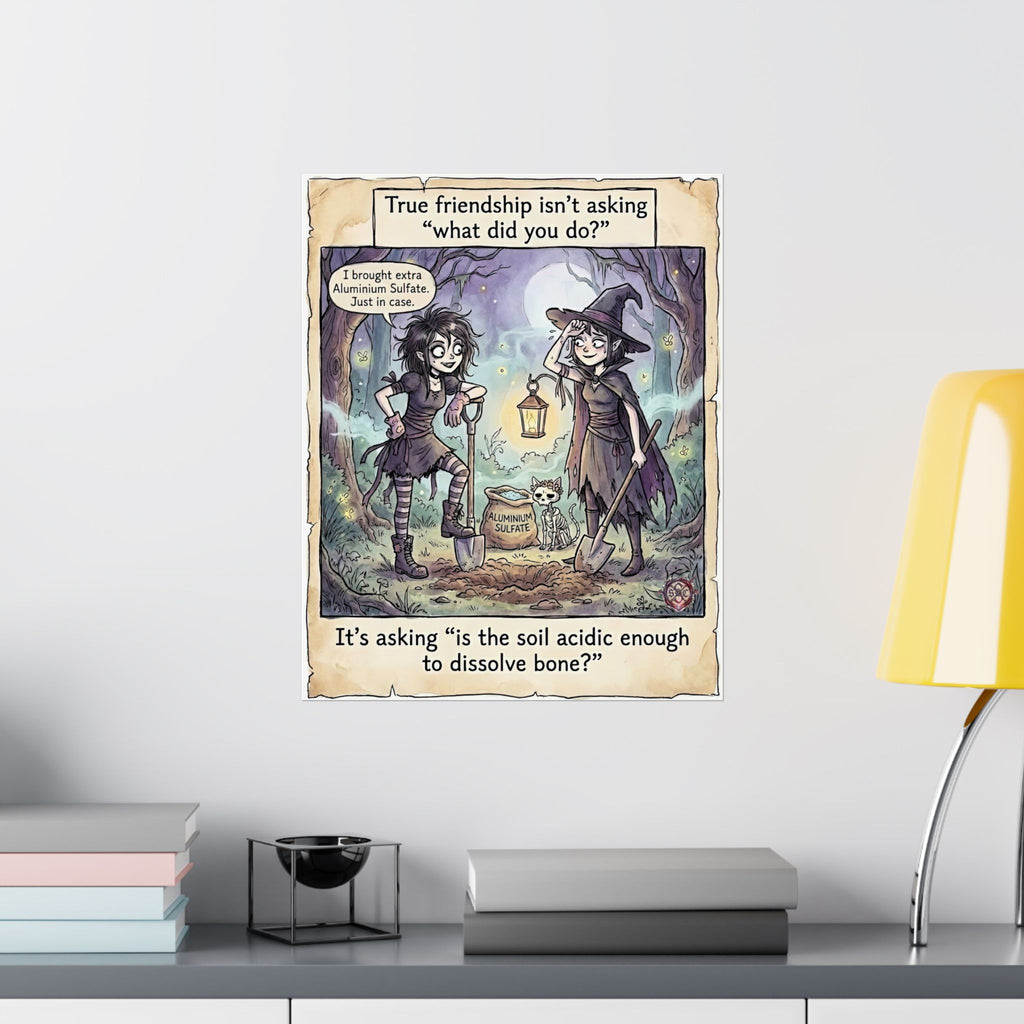 "True Friendship" Witchy Matte Paper Poster for Dark Humor Home Decor