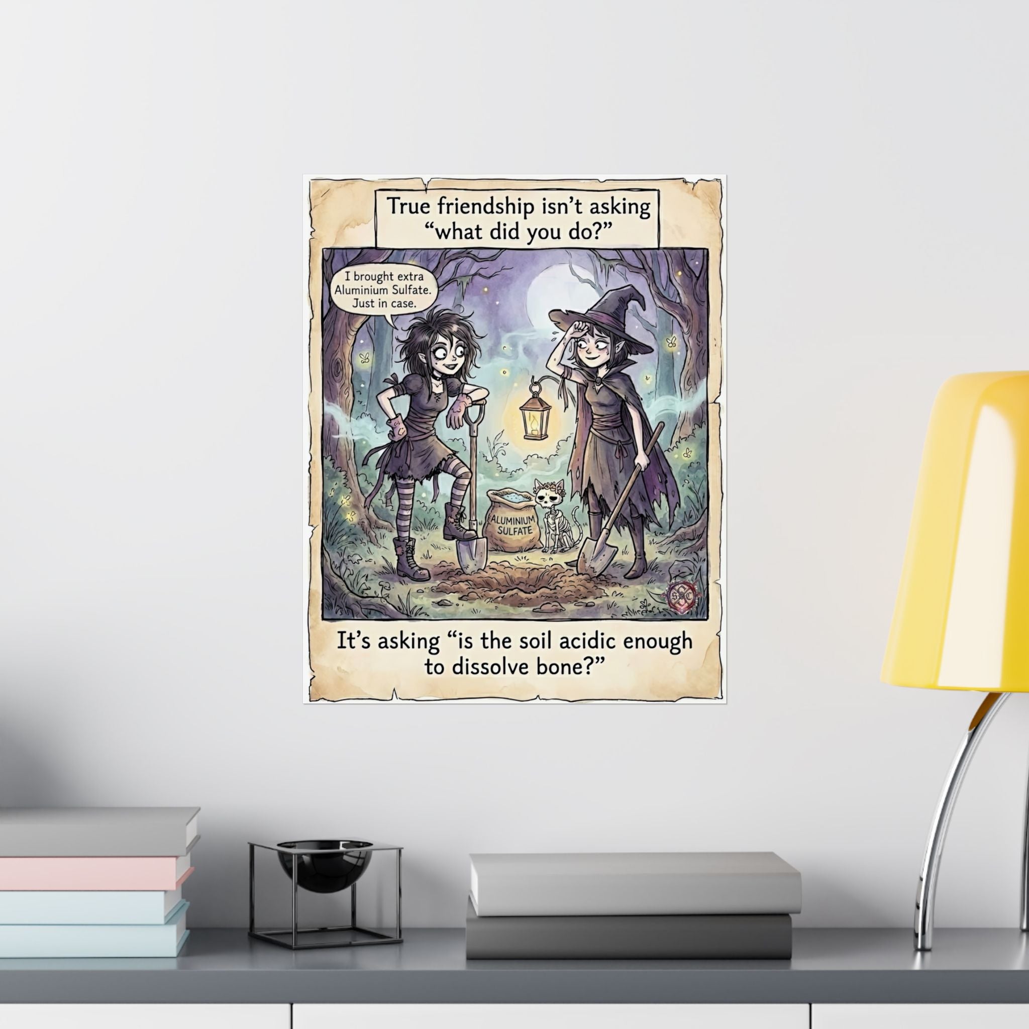 "True Friendship" Witchy Matte Paper Poster for Dark Humor Home Decor