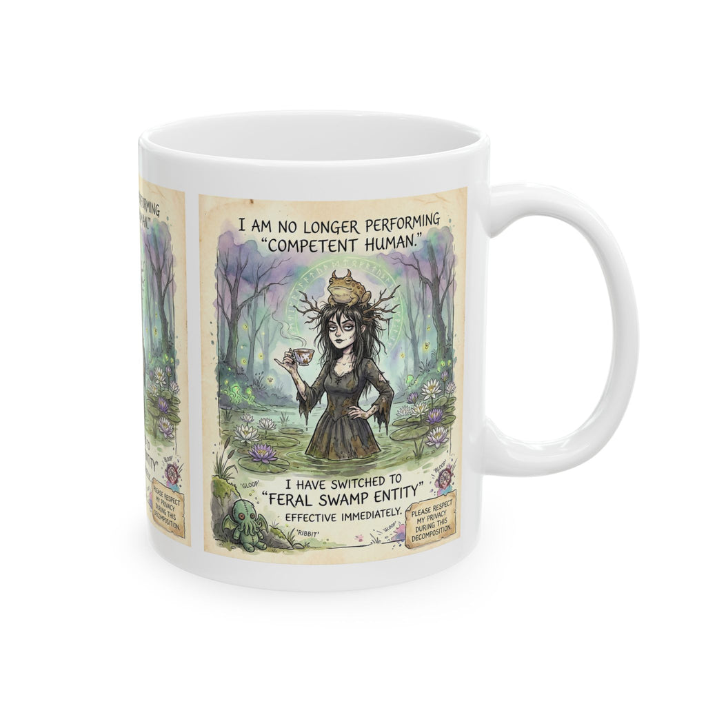 "Feral Swamp Entity" Mug - Funny Goth Witch Mug & Toad Art