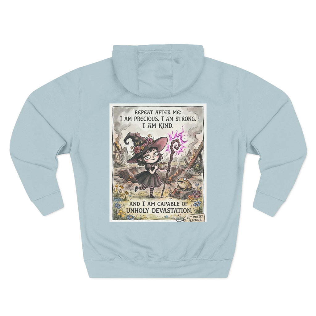 Empowerment Goth "I Am Precious" Fleece Hoodie - Premium Plush Blend & Adjustable Hood