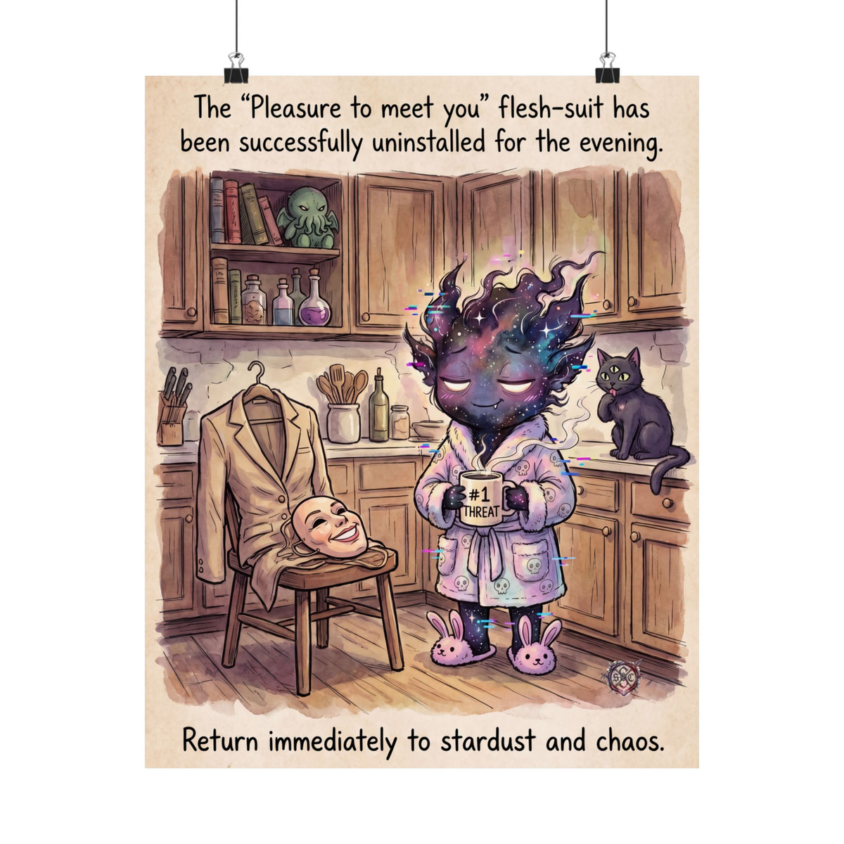 Funny "Stardust and Chaos" Matte Poster - Introvert Home Decor & Archival Quality Print