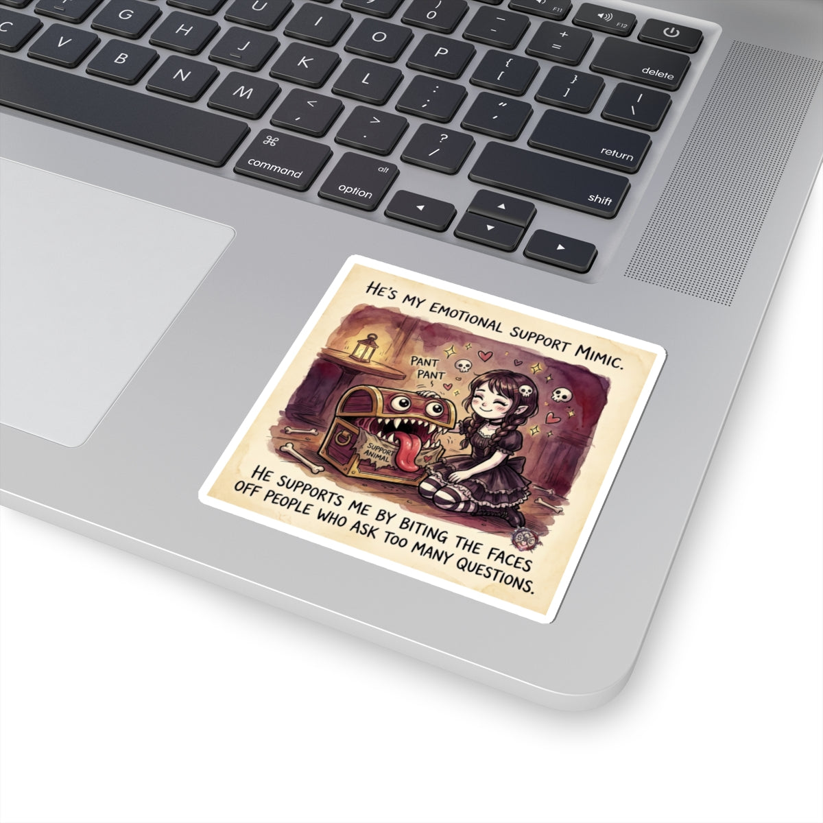 "Emotional Support Mimic" Funny Sticker - RPG Humor Vinyl Decal & Introvert Gift