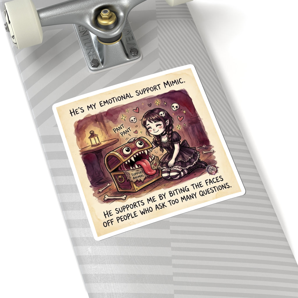 "Emotional Support Mimic" Funny Sticker - RPG Humor Vinyl Decal & Introvert Gift