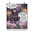 Funny Witch and Cat Matte Poster - Dark Humor Home Decor & Archival Quality Print