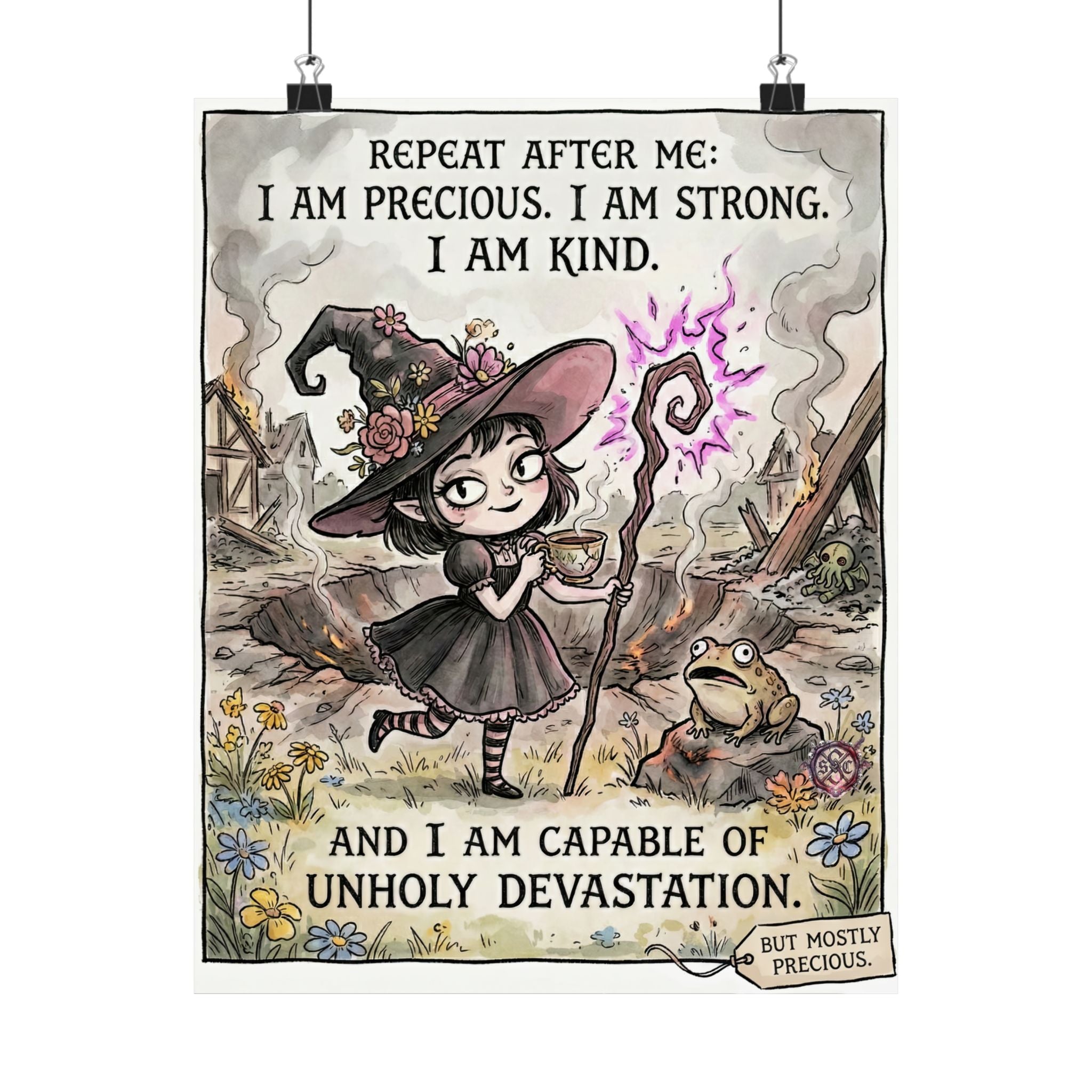 "I Am Precious" Funny Witch Matte Poster - Empowerment Wall Art & Goth Decor