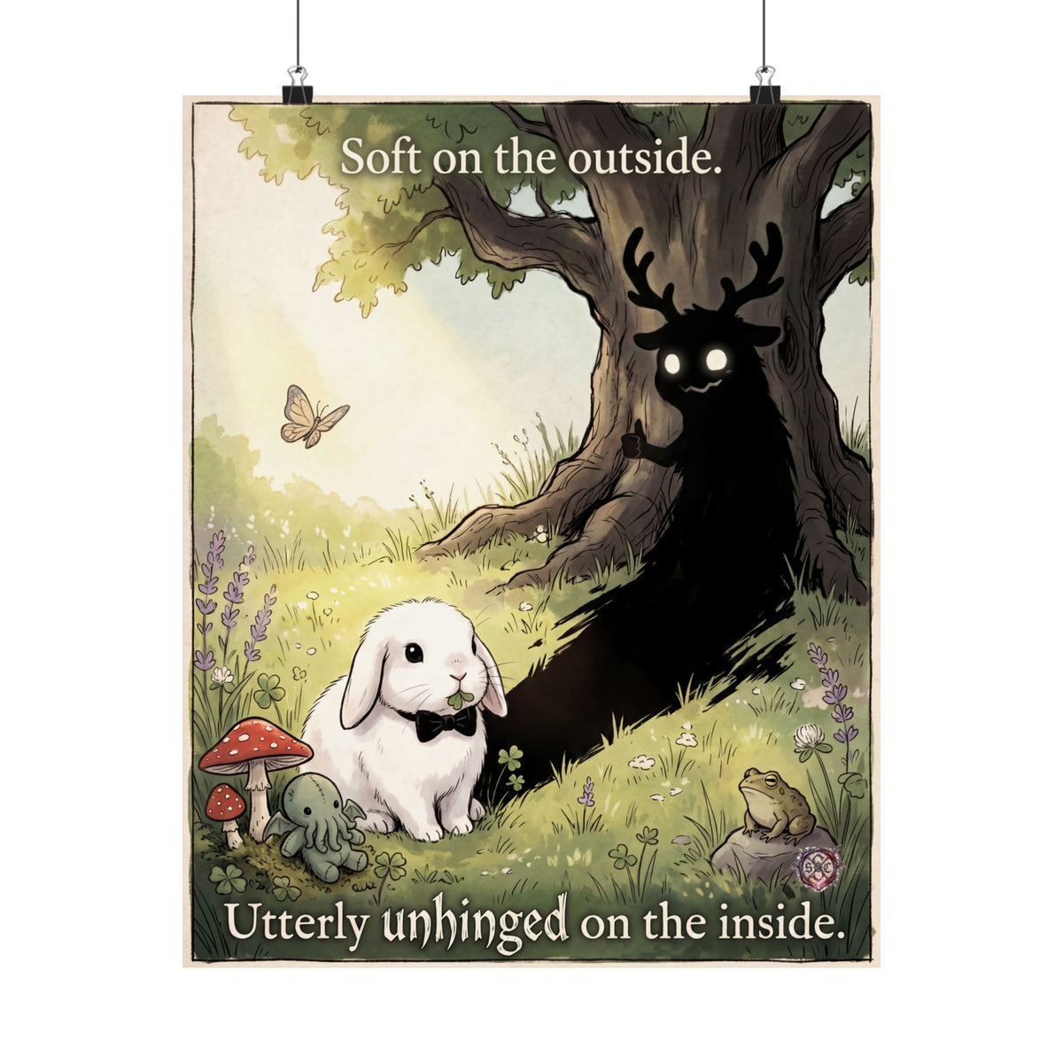 Funny "Unhinged Inside" Matte Poster - Dark Humor Home Decor & Archival Quality Print