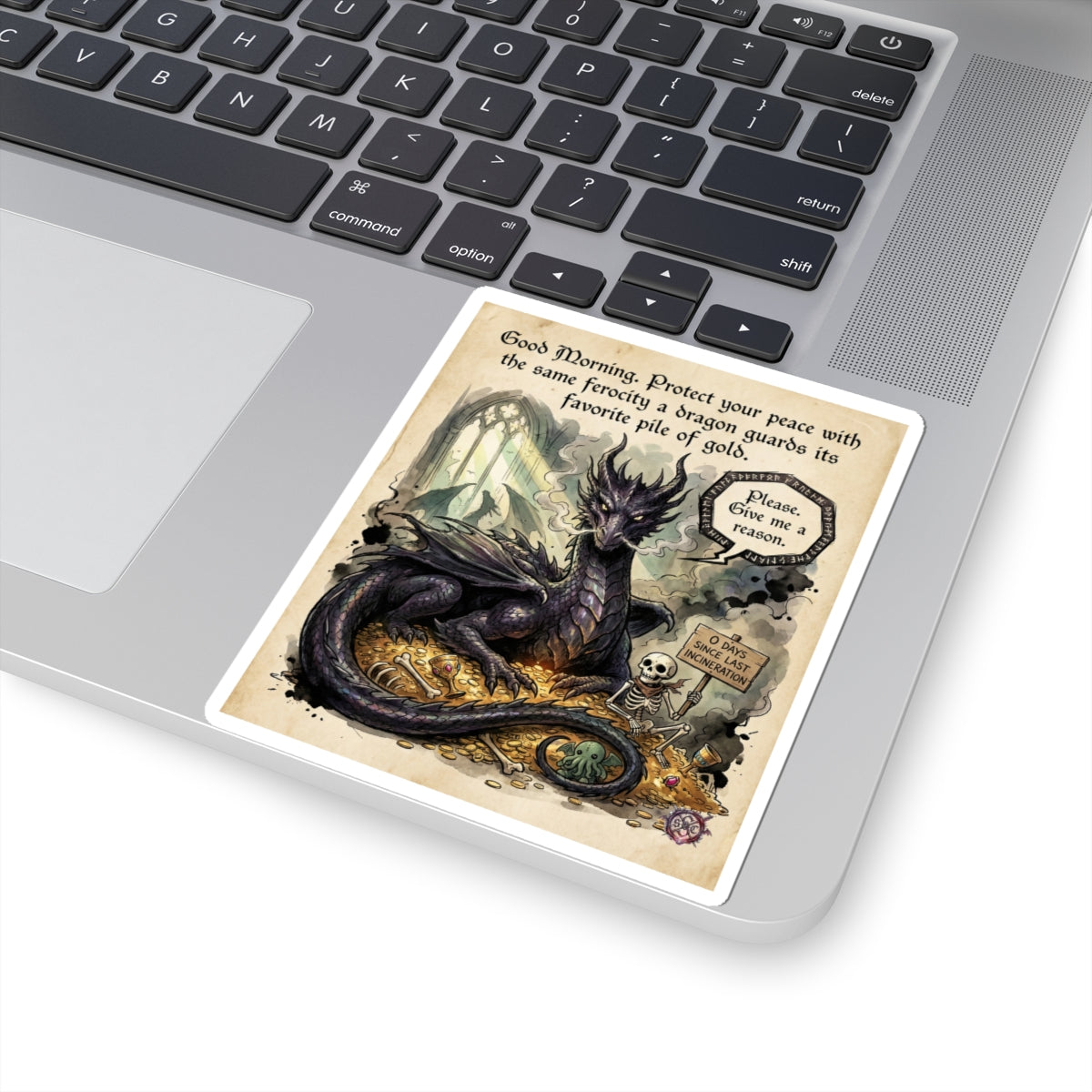 "Protect Your Peace" Funny Dragon Sticker - Self Care Vinyl Decal & Mental Health Gift