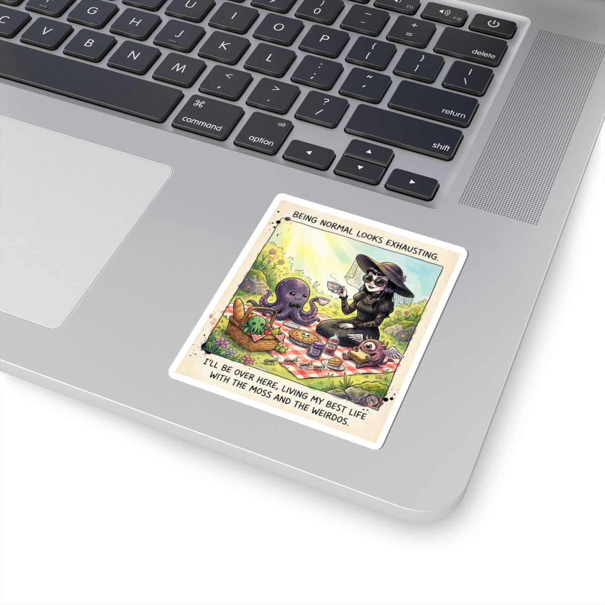 "Weirdos and Moss" Funny Goth Sticker - Cottagegoth Vinyl Decal & Introvert Gift